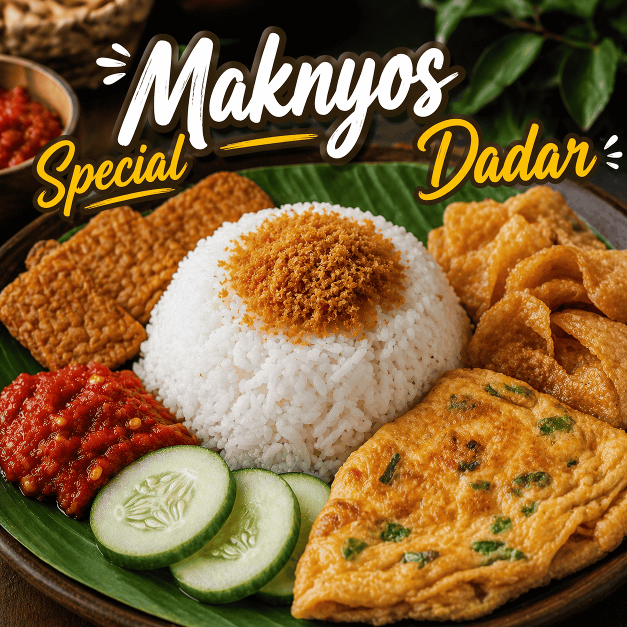 Maknyos Special Dadar dengan telur dadar dan sambal